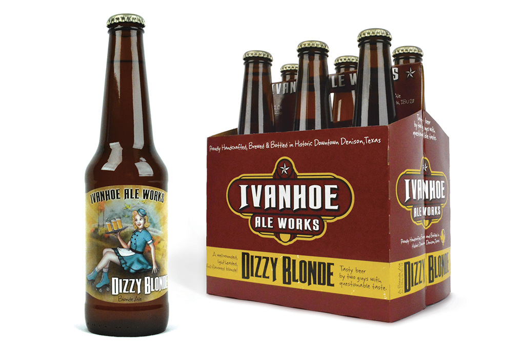 Ivanhoe Ale Works beer label and carton design
