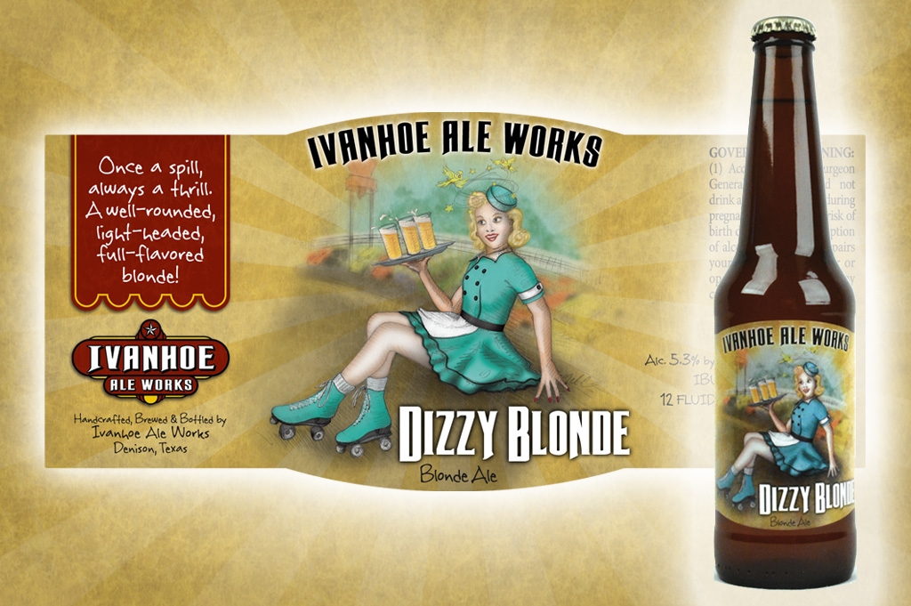 Ivanhoe Ale Works illustrated beer label